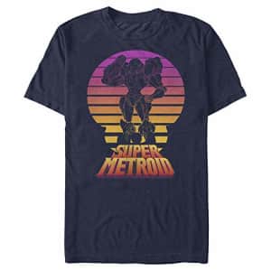 Nintendo Men's Super Metroid Samus Retro Sunset T-Shirt, Navy Blue, Medium for $15 Nintendo Men's Super Metroid Samus Retro Sunset T-Shirt, Navy Blue, Medium for $15