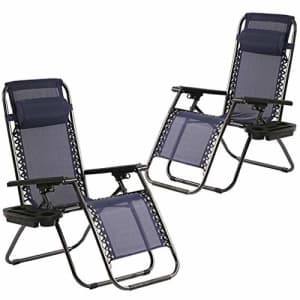 FDW Zero Gravity Chair Patio Lounge Chairs Lounge Patio Chairs 2 Pack Adjustable Reliners for Pool Yard for $81