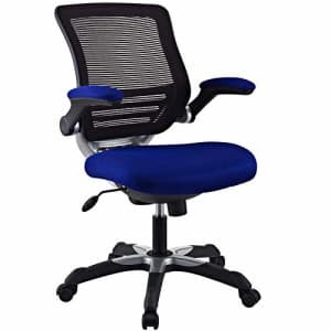 Modway Edge Mesh Back and Mesh Seat Office Chair In Black With Flip-Up Arms in Blue for $200