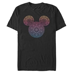 Disney Big & Tall Classic Mickey Mandala Fill Men's Tops Short Sleeve Tee Shirt, Black, 4X-Large for $19