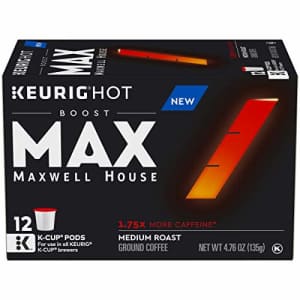 MAX by Maxwell House Boost Keurig K Cup Coffee Pods 1.75x Caffeine (12 Count) for $9