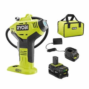 Ryobi P737D 18-Volt ONE+ Cordless High Pressure Inflator with Digital Gauge, 4.0 Ah 18-Volt ONE+ for $145 Ryobi P737D 18-Volt ONE+ Cordless High Pressure Inflator with Digital Gauge, 4.0 Ah 18-Volt ONE+ for $145