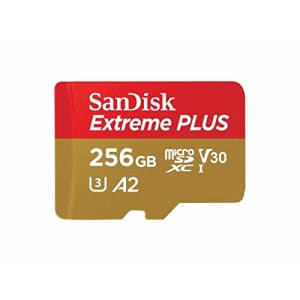 SanDisk Extreme Plus 256GB microSDXC Card with Adapter UHS-I, U3, A2, V30 - SDSQXBZ-256G-ANCMA for $72 SanDisk Extreme Plus 256GB microSDXC Card with Adapter UHS-I, U3, A2, V30 - SDSQXBZ-256G-ANCMA for $72