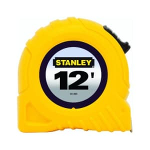 Bostitch Stanley 30485 Power Return Tape Measure w/Belt Clip, 1/2-Inch x 12ft, Yellow for $7