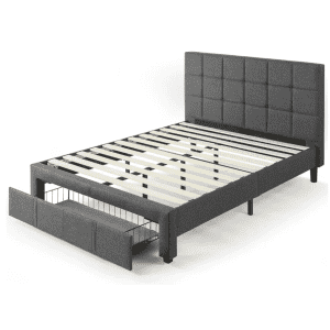 Zinus Lottie Upholstered Queen Platform Bed w/ Storage Drawer for $218