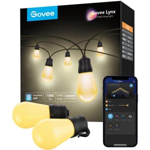 Govee 48-Foot Smart Outdoor String Lights for $25