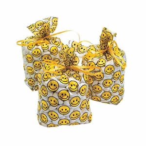 Fun Express Smiley Face Cellophane Bags - 12 Pack -Party Supplies for $4