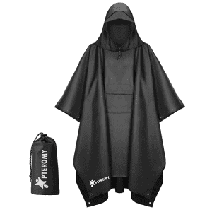 Pteromy Hooded Rain Poncho Jacket for $12