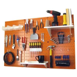 Pegboard Organizer Wall Control 4 ft. Metal Pegboard Standard Tool Storage Kit with Orange for $129 Pegboard Organizer Wall Control 4 ft. Metal Pegboard Standard Tool Storage Kit with Orange for $129