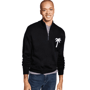 And Now This Men's Palm Tree 1/4-Zip Sweater for $14