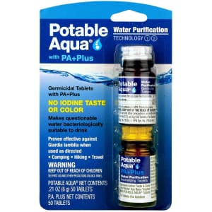 Potable Aqua Water Purification Tablets w/ PA Plus 2-Pack for $8 Potable Aqua Water Purification Tablets w/ PA Plus 2-Pack for $8