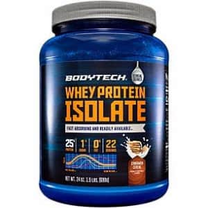 BodyTech Whey Protein Isolate Powder with 25 Grams of Protein per Serving BCAA's Ideal for Post for $40