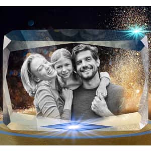 Culpan Large 3D Custom Crystal with Engraved Photo Personalized Gift for $89
