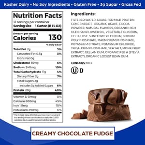 Orgain Grass Fed Clean Protein Shake, Creamy Chocolate Fudge - 20g of Protein, Meal Replacement, for $12
