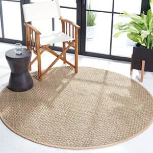 Safavieh Natural Fiber Collection NF114A Border Basketweave Seagrass Area Rug, 4' x 4' Round, Beige for $43 Safavieh Natural Fiber Collection NF114A Border Basketweave Seagrass Area Rug, 4' x 4' Round, Beige for $43