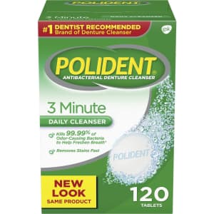 Polident 3-Minute Antibacterial Denture Cleanser 120-Pack for $3.68 via Sub. & Save