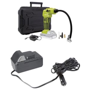 Sun Joe 24V iON+ Cordless Portable Air Compressor Kit + Pro Car Adapter for $72