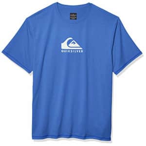 Quiksilver Men's Standard Solid Streak SS Short Sleeve Rashguard SURF Shirt, Dazzling Blue, X-Large for $28