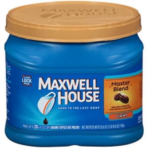 Maxwell House Master Blend Light Roast Ground Coffee (26.8 oz Canister) for $21 Maxwell House Master Blend Light Roast Ground Coffee (26.8 oz Canister) for $21