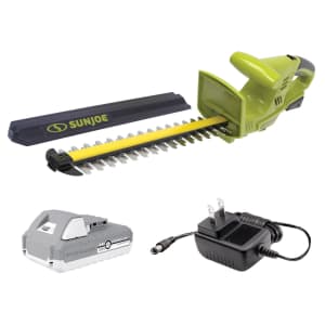 Sun Joe 24V iON+ Cordless Handheld Hedge Trimmer Kit for $39