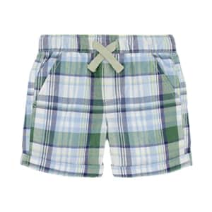 Nautica Boys' Drawstring Pull-on Shorts, Dark Ivy Plaid, Small (4) for $20
