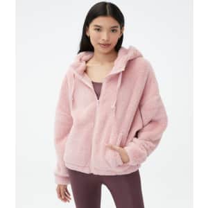 Aeropostale Women's Sherpa Fleece Oversized Full-Zip Hoodie for $20