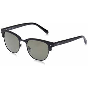 Fossil Men's FOS2057s Round Sunglasses, Matte Black, 52 mm for $45