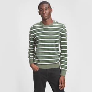 Gap Factory Men's Stripe Crewneck Sweater for $5
