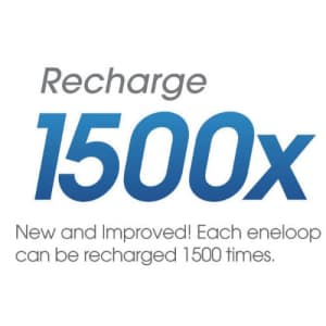 Sanyo eneloop AA with "C" Spacers, 1800 cycle, Ni-MH Pre-Charged Rechargeable Batteries, 2 Pack for $11 Sanyo eneloop AA with "C" Spacers, 1800 cycle, Ni-MH Pre-Charged Rechargeable Batteries, 2 Pack for $11