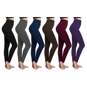 Women's Fleece-Lined Seamless Leggings 6-Pack from $30