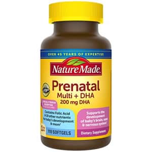 Nature Made Prenatal Multivitamin + 200 mg DHA Softgels, 110 Count to Support Babys Development for $24