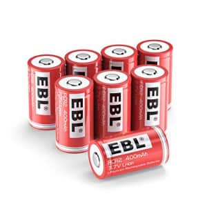 EBL CR2 Rechargeable Batteries, 3.7V 400mAh RCR2 Lithium ion Battery 8 Pack(Not for Arlo Batteries) for $14
