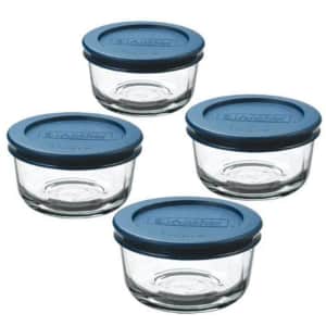 Anchor Hocking 1-Cup Glass Food Storage Containers with Lids 4-Pack for $15