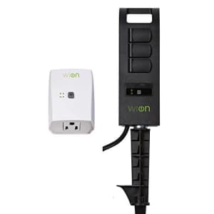 Woods WiOn 50063 Smart Plug-In Indoor and Outdoor Wi-Fi Switch and Yard Stake Bundle, 1 Grounded Outlet for $20