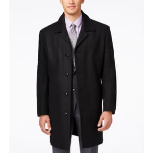 London Fog Men's Coventry Wool-Blend Overcoat for $100 London Fog Men's Coventry Wool-Blend Overcoat for $100