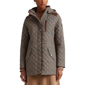Lauren Ralph Lauren Women's Houndstooth Quilted Hooded Coat for $110 Lauren Ralph Lauren Women's Houndstooth Quilted Hooded Coat for $110