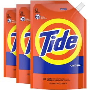 Tide Liquid Laundry Detergent Soap Pouch 3-Pack for $13