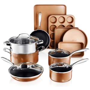 Gotham Steel 15-Piece Cast Textured Nonstick Cookware & Bakeware Set for $96 Gotham Steel 15-Piece Cast Textured Nonstick Cookware & Bakeware Set for $96