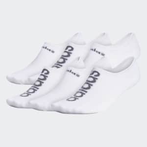 adidas Men's Linear Superlite Super-No-Show Socks 6-Pack for $12