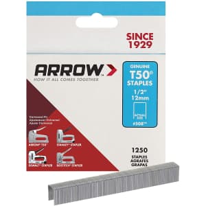 Arrow 508 Genuine T50 1/2" Staples 1,250-Pack for $4