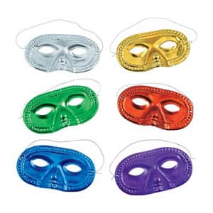 Fun Express Metallic Half-Masks (24 pieces)-Masquerade Masks, Mardi Gras, Party Supplies for $13
