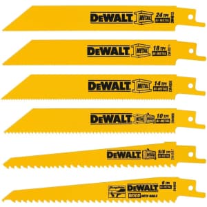 DeWalt Reciprocating Saw Blade 6-Piece Set for $20
