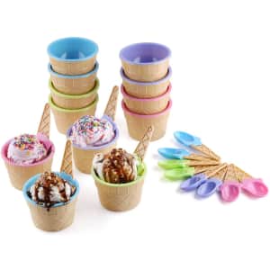 Greenco Vibrant Colors Ice Cream Bowls & Spoons 12-Pack for $14