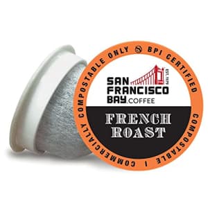 SF Bay Coffee French Roast, Dark Roast Compostable Coffee Pods, K Cup Compatible including Keurig for $22
