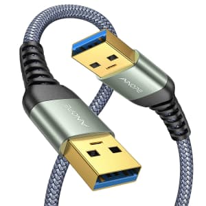 Ainope 6.6-Foot USB 3.0 to USB 3.0 Cable for $4
