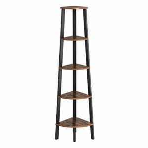 VASAGLE Industrial Bookcase, 5-Tier Corner Shelf, Plant Stand Wood Look Accent Furniture with Metal for $75 VASAGLE Industrial Bookcase, 5-Tier Corner Shelf, Plant Stand Wood Look Accent Furniture with Metal for $75
