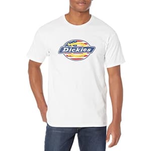 Dickies Men's Ox Collar Flag Graphic T-Shirt, White, 2X for $14