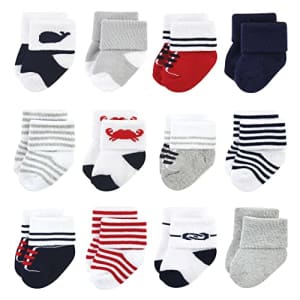 Luvable Friends Unisex Baby Newborn and Baby Terry Socks, Nautical, 0-6 Months for $15
