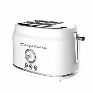Frigidaire ETO102-WHITE Retro Wide 2-Slice Toaster Perfect for Bread, English Muffins, Bagels, 5 for $41