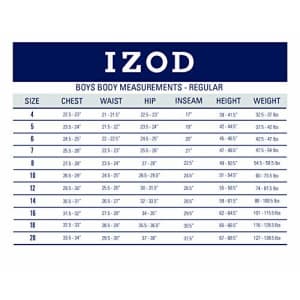 IZOD Boys' School Uniform Flat Front Stretch Performance Short, Navy, 12 for $13